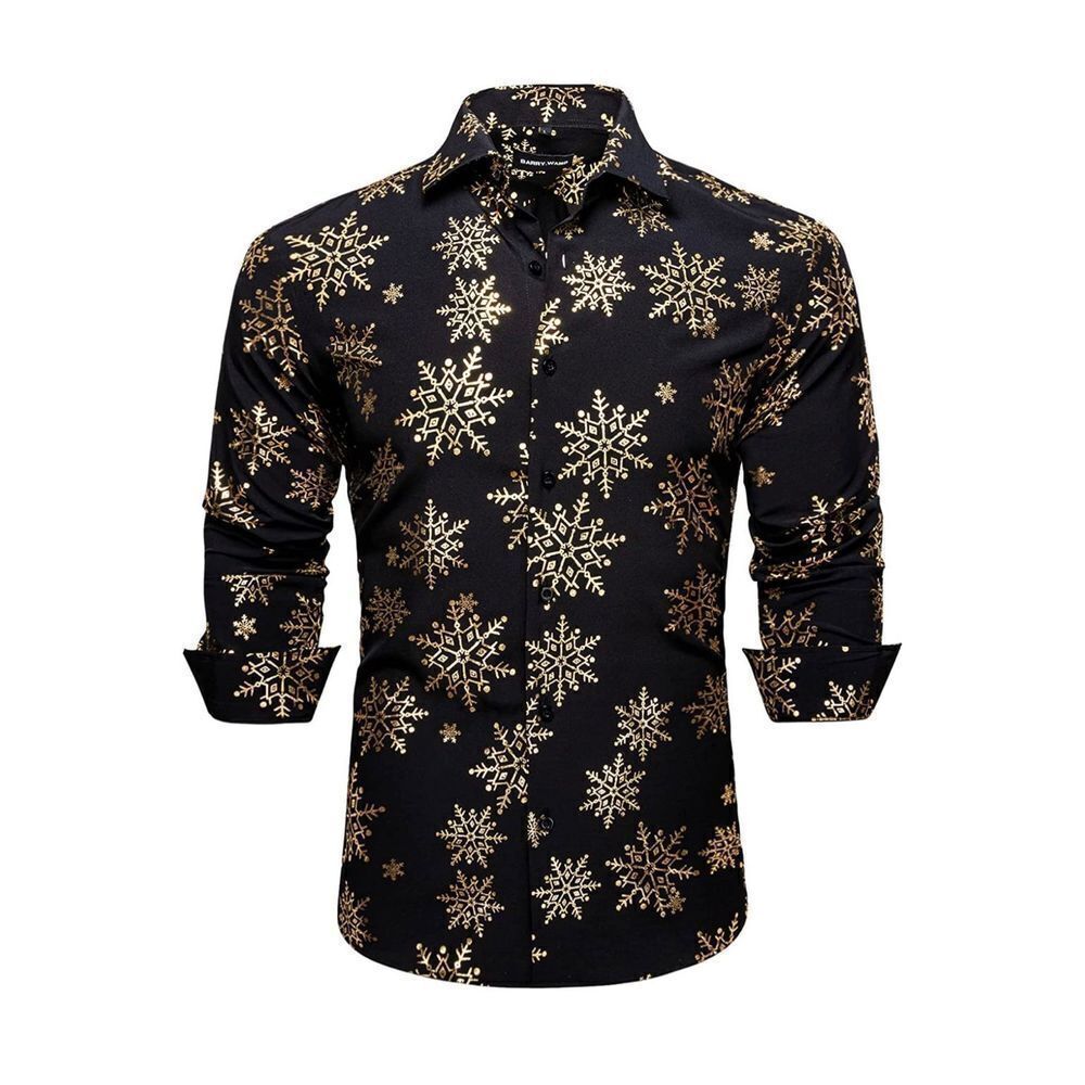 NEW Men Shirt Party Button down Long Sleeve Shirt L